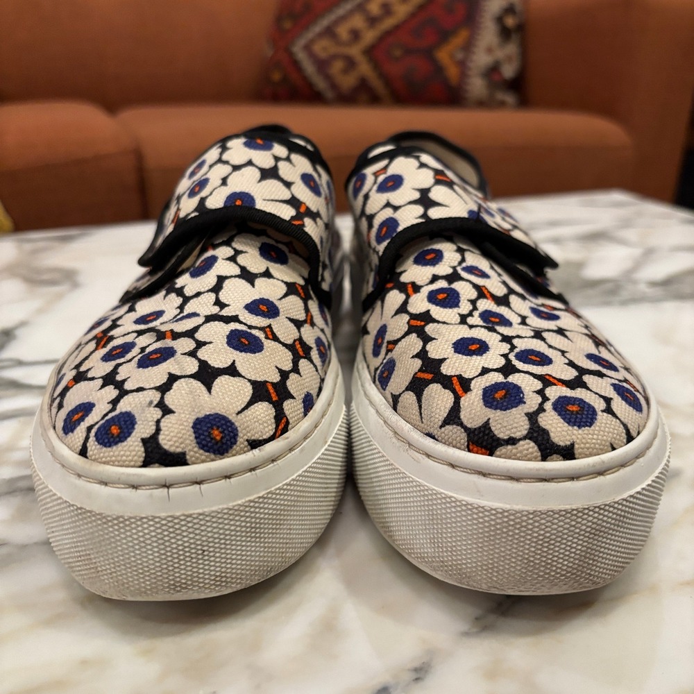 Marimekko Marka Mini 'Unikko' Iconic Poppy Velcro Sneakers Size 39 - Picture 2 of 13